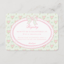 Tarjeta De Recepción Registro de regalos para bebé con flores elegantes