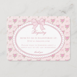 Tarjeta De Recepción Registro de regalos para bebé con flores elegantes