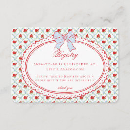Tarjeta De Recepción Registro de regalos para bebé con flores elegantes