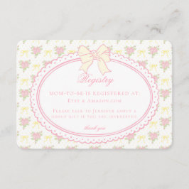 Tarjeta De Recepción Registro de regalos para bebé con flores elegantes