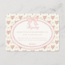 Tarjeta De Recepción Registro de regalos para bebé con flores vintage e