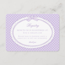 Tarjeta De Recepción Registro de regalos para bebé Coquette de gingham