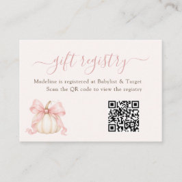 Tarjeta De Recepción Registro de Regalos QR para Baby Shower de Niña co