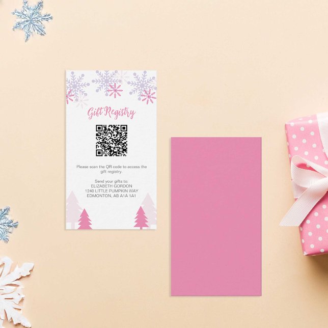 Tarjeta De Recepción Registro de regalos Snowflake Baby Shower Winter C (Subido por el creador)