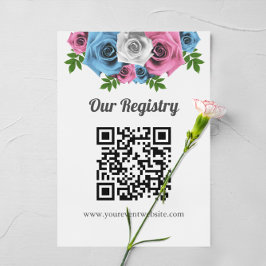 Tarjeta De Recepción Registro de Revelación de Género de Rose Bouquet