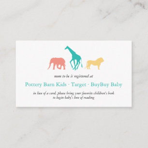 Tarjeta De Recepción Registro de Safari Animal Simple Baby Boy