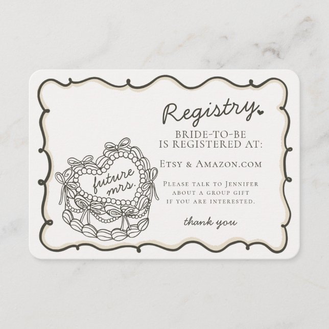 Tarjeta De Recepción Registro de tartas de coqueta de retro pekinés Ins (Anverso)