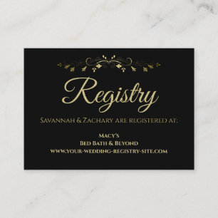 Tarjeta De Recepción Registro del Boda de borde de la cosecha de oro y