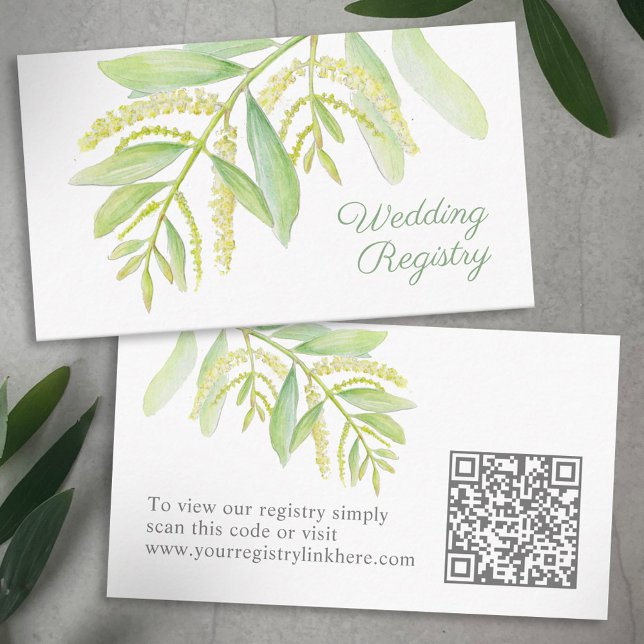 Tarjeta De Recepción Registro del boda de la acuarela verde Eucalyptus (Subido por el creador)