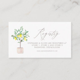 Tarjeta De Recepción Registro del Boda del árbol de limón de color de a