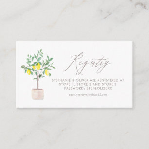 Tarjeta De Recepción Registro del Boda del árbol de limón de color de a