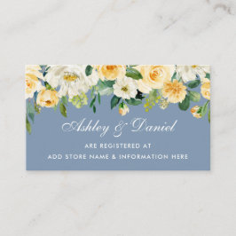 Tarjeta De Recepción Registro del Boda Floral Blanco Amarillo Azul Polv