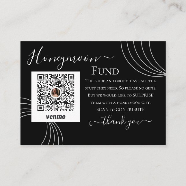 Tarjeta De Recepción Registro del fondo de luna de miel de Boda blanco  (Anverso)