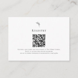 Tarjeta De Recepción Registro en línea Código QR Boda mínimo Elegante