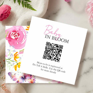 Tarjeta De Recepción Registro Floral Baby In Bloom