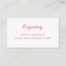 Registro mínimo de Rubor Pink Baby Shower