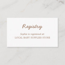 Registro mínimo Gentle Brown de Baby Shower