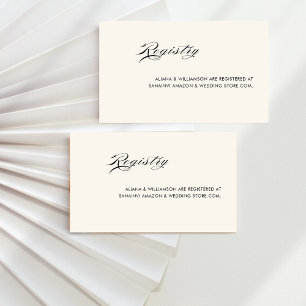 Tarjeta De Recepción Registro mínimo retro de bodas de dinero viejo neg