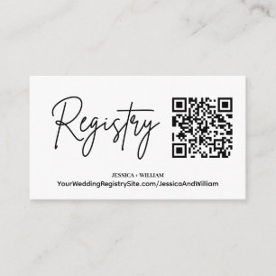 Tarjeta De Recepción Registro moderno Código QR del Registro de Bodas