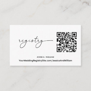Tarjeta De Recepción Registro moderno Código QR del Registro de Bodas