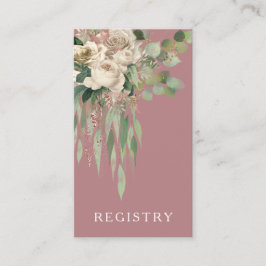 Tarjeta De Recepción Registro moderno de Bodas florales rosados