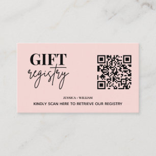 Tarjeta De Recepción Registro moderno de regalos Código QR del Regist