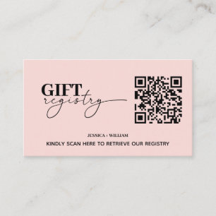 Tarjeta De Recepción Registro moderno de regalos Código QR del Regist