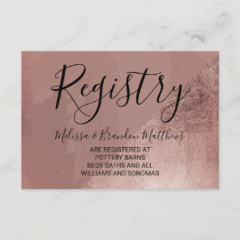 Tarjeta De Recepción Registro moderno de regalos de Relieve metalizado 