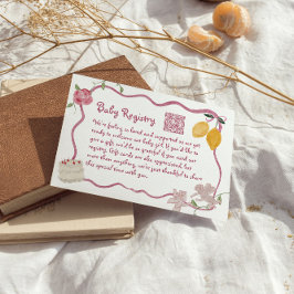 Tarjeta De Recepción Registro QR Code Lemon Baby