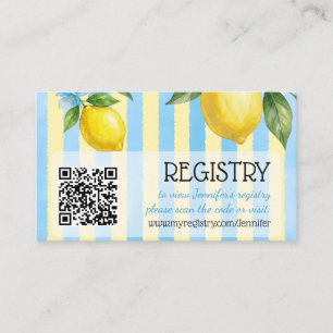 Tarjeta De Recepción Registro QR de Ducha Nupcial Floral Azul Main Sque