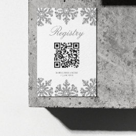 Tarjeta De Recepción Registro Quinceanera del Invierno del Snowflake de