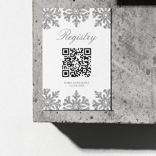Tarjeta De Recepción Registro Quinceanera del Invierno del Snowflake de