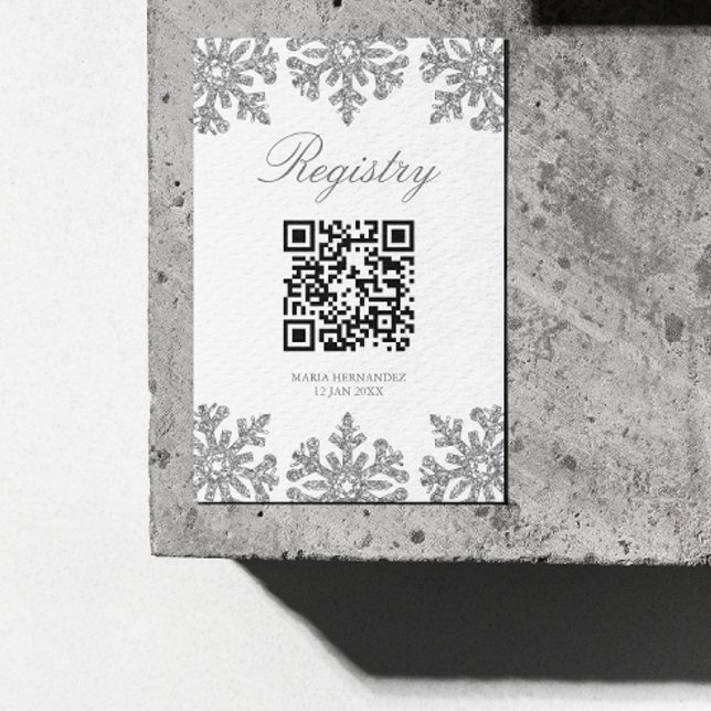 Tarjeta De Recepción Registro Quinceanera del Invierno del Snowflake de (Subido por el creador)