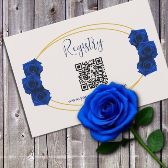Tarjeta De Recepción Registro Quinceanera Geométrica Real Azul y Oro (Subido por el creador)