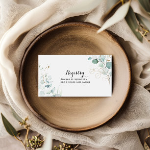 Tarjeta De Recepción Registro Rústico de Regalos Bodas de Oro Eucalyptu