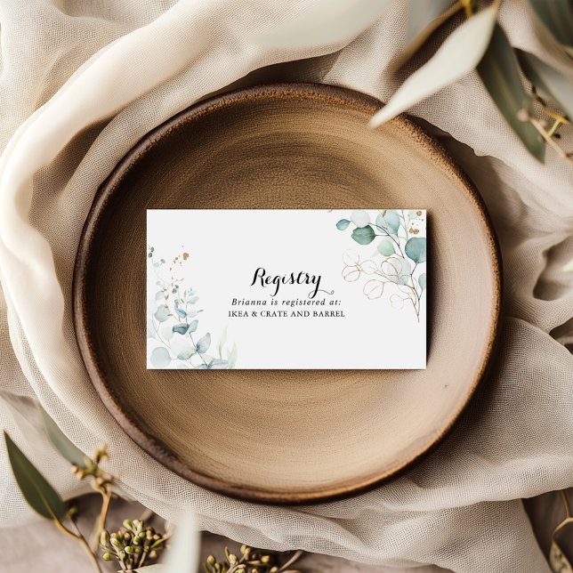 Tarjeta De Recepción Registro Rústico de Regalos Bodas de Oro Eucalyptu (Subido por el creador)