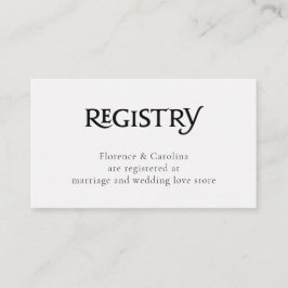 Tarjeta De Recepción Registro sencillo elegante de Moda blanca de códig