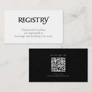 Tarjeta De Recepción Registro sencillo elegante de Moda blanca de códig