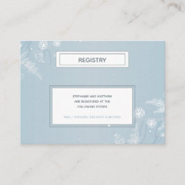 Tarjeta De Recepción Registro simple de Baby Shower Blue Snowflake Wint