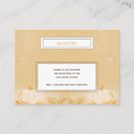 Tarjeta De Recepción Registro simple de Baby Shower de calabaza