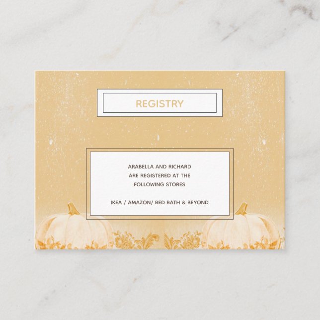 Tarjeta De Recepción Registro simple de Baby Shower de calabaza (Anverso)