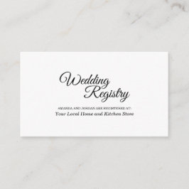 Tarjeta De Recepción Registro simple de Bodas de caligrafía blanca negr