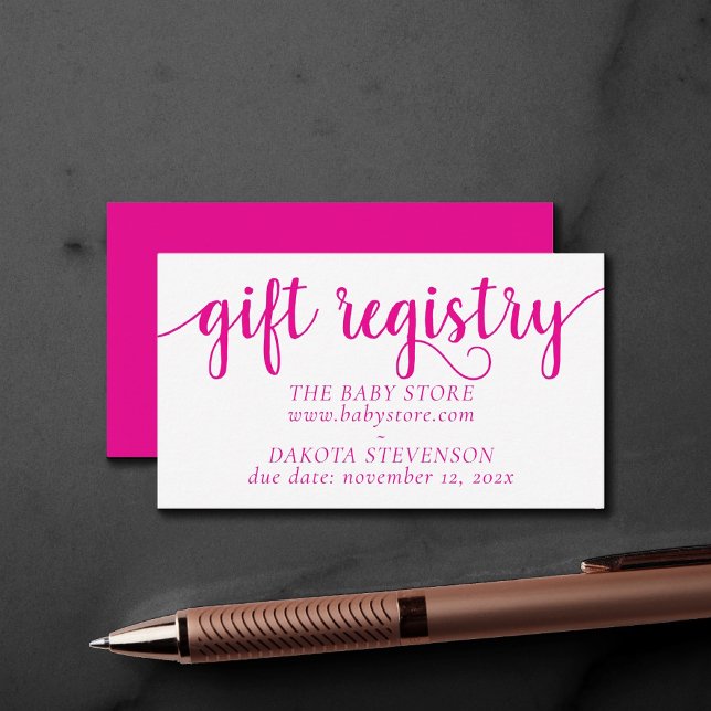 Tarjeta De Recepción Registro simple de regalo rosa caliente | Magenta  (Subido por el creador)