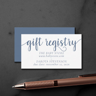 Tarjeta De Recepción Registro simple de regalos de pizarra | Dusty Blue