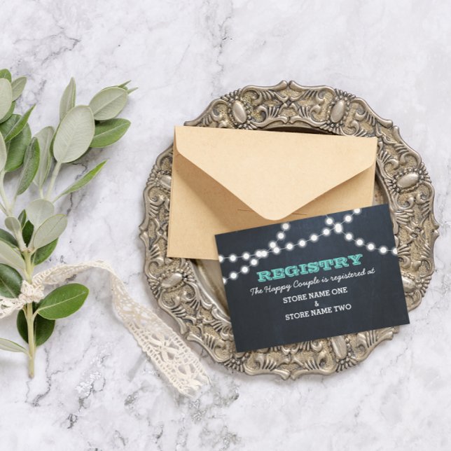 Tarjeta De Recepción Registro Verde azulado de Bodas de novias de Chalk (Subido por el creador)
