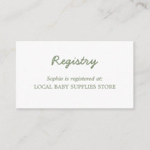 Registro verde mínimo de sabios de Baby Shower