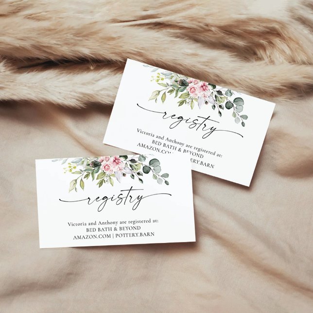 Tarjeta De Recepción Registro verde Rubor Pink Baby Shower (Subido por el creador)