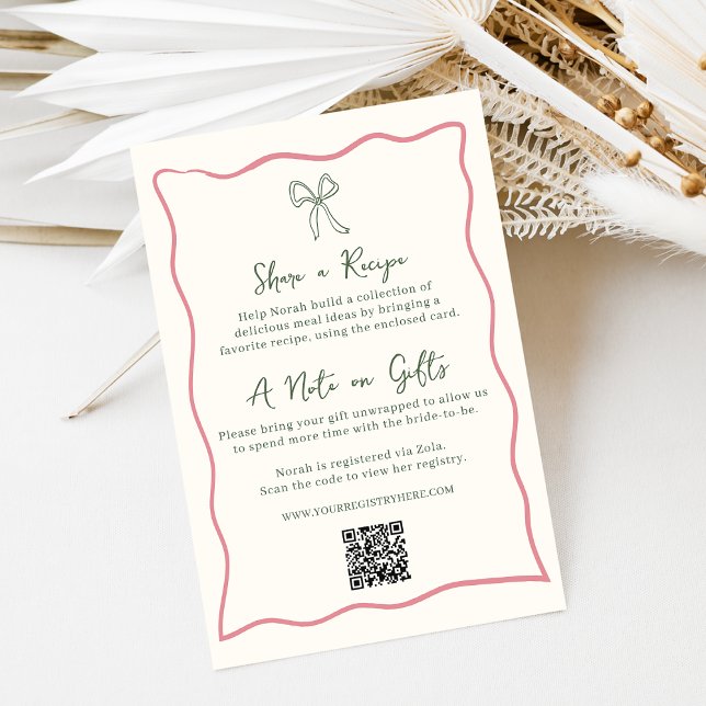 Tarjeta De Recepción Registro y receta de duchas de novias Dolce Vita (Subido por el creador)