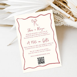 Tarjeta De Recepción Registro y receta de duchas de novias Dolce Vita