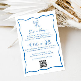 Tarjeta De Recepción Registro y receta de duchas de novias Dolce Vita